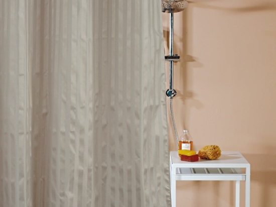 Κουρτίνα Μπάνιου Toby 13 Beige Kentia 180Πx200Υ 180x200cm Πολυέστερ