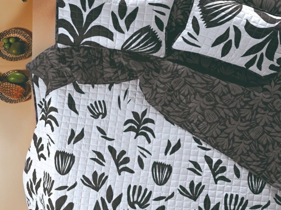 Μαξιλαροθήκες Yara (Σετ 2τμχ) Black-Grey Kentia 52X72 Microfiber-Polyester