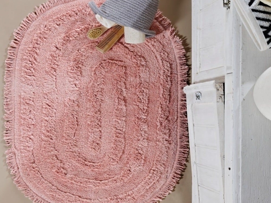 Πατάκι Μπάνιου Ronan 14 Salmon Pink Kentia 50X80cm 100% Βαμβάκι