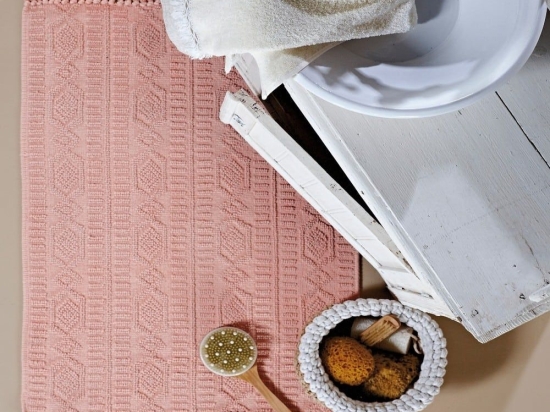Πατάκι Μπάνιου Tomas 14 Salmon Pink Kentia 70Χ110 100% Βαμβάκι