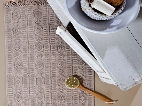 Πατάκι Μπάνιου Tomas 26 Beige Kentia 70Χ110 100% Βαμβάκι