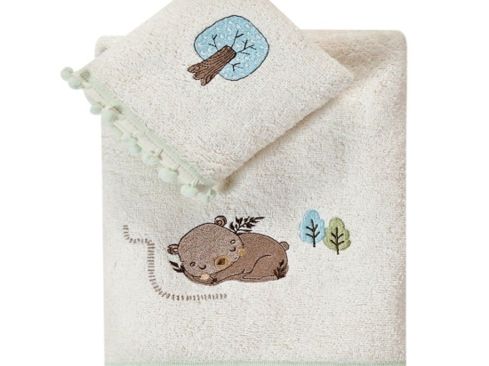Πετσέτες Βρεφικές Misty (Σετ 2τμχ) Beige Kentia Σετ Πετσέτες 70x125cm 100% Βαμβάκι