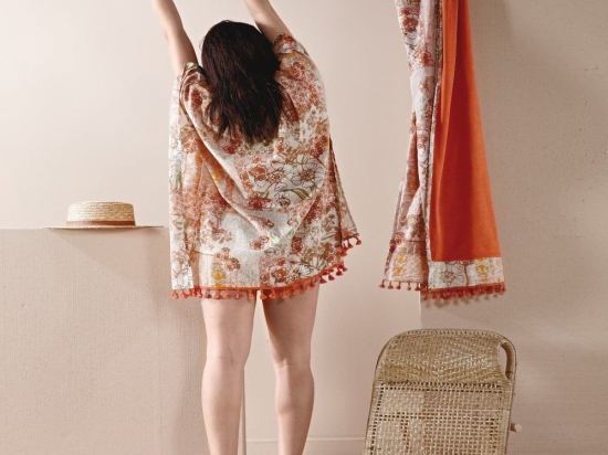 Καφτάνι Παραλίας Maitai 234 Salmon Pink-Terracotta Kentia
