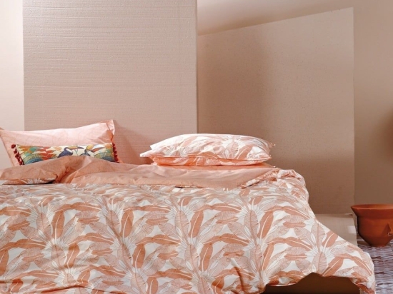 Σεντόνια Badida 06 (Σετ 4τμχ) Peach-Ecru Kentia Υπέρδιπλο 240x270cm 100% Βαμβακερό Περκάλι