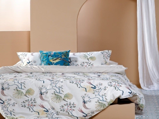 Σεντόνια Fabiano 12 (Σετ 4τμχ) Green-Pink Kentia King Size 270x270cm 100% Βαμβακοσατέν