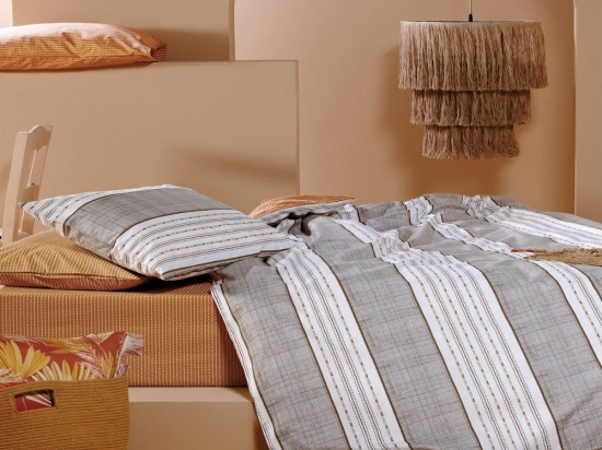 Σεντόνια Smith 26 (Σετ 3τμχ) Beige-Brown-Terracotta Kentia Μονό 160x270cm 100% Βαμβάκι