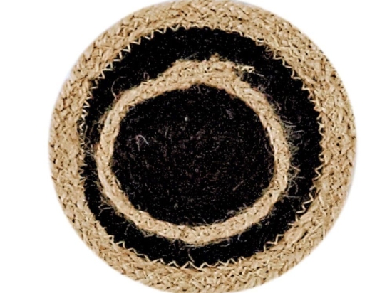 Σουβέρ Coaster 233 (Σετ 4τμχ) Black-Beige Kentia Jute