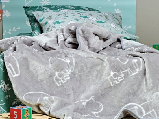 Κουβέρτα Παιδική Gazele Βελουτέ Grey Kentia Μονό 160x220cm Πολυέστερ