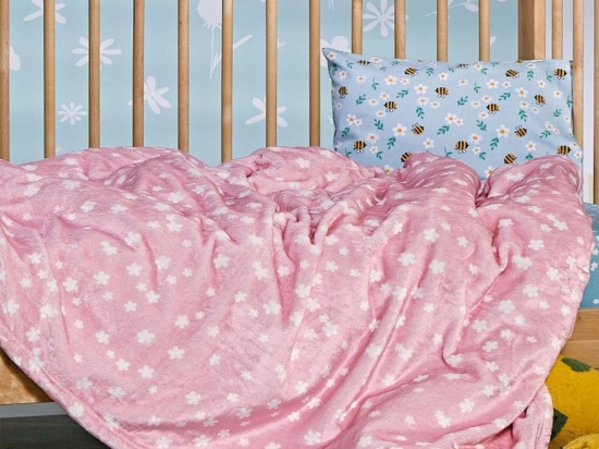 Κουβέρτα Βρεφική Gloriosa 14 Flannel Fleece Pink Kentia Κούνιας 100x140cm Πολυέστερ
