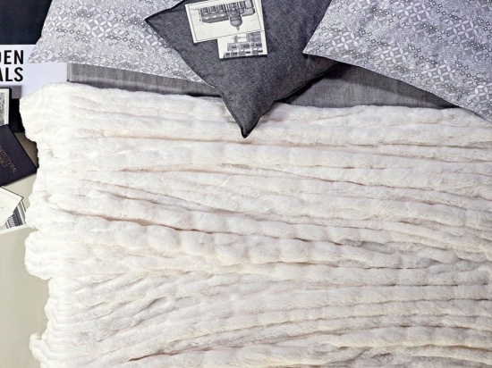 Κουβέρτα Γούνινη Lilah 12 Ivory Kentia Υπέρδιπλο 220x230cm Οικολογική Γούνα