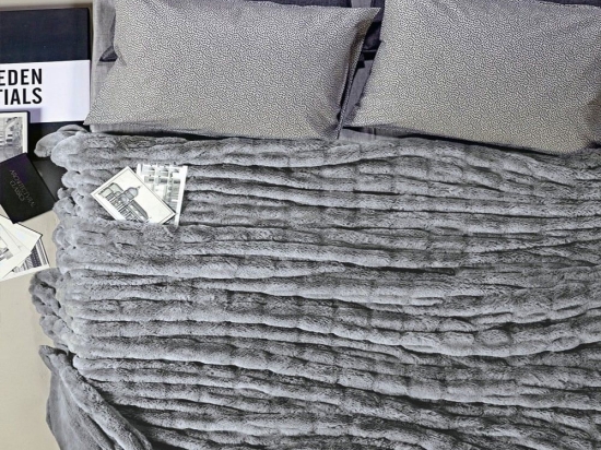 Κουβέρτα Γούνινη Lilah 24 Grey Kentia King Size 260x230cm Οικολογική Γούνα