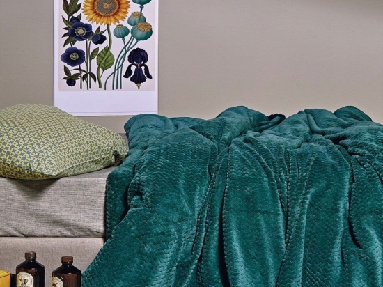Κουβέρτα Stanley 02 Emerald Kentia King Size 260x240cm Πολυέστερ