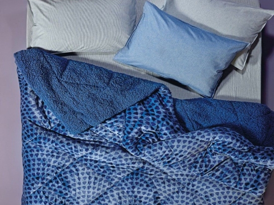 Κουβερτοπάπλωμα Vaila 01 Blue Kentia King Size 260x230cm Silicon Fiber