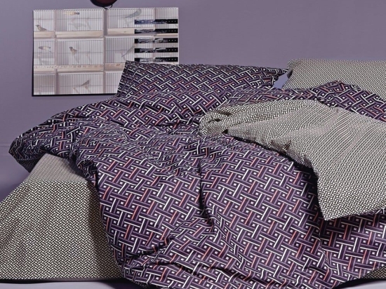 Πάπλωμα Bentley 42 Purple-Ecru Kentia Μονό 160x240cm 100% Βαμβάκι