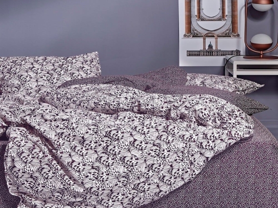 Πάπλωμα Gracy 42 Eggplant-Ecru Kentia Υπέρδιπλo 220x240cm 100% Πενιέ Βαμβάκι