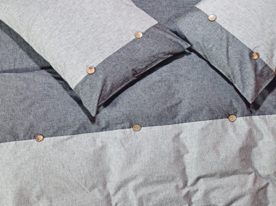 Παπλωματοθήκη Peach 22 (Σετ 3τμχ) Grey Kentia King Size 260x240cm 100% Βαμβάκι