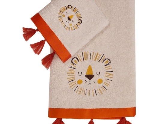 Πετσέτες Βρεφικές Sarabi (Σετ 2τμχ) Beige-Orange Kentia Σετ Πετσέτες 70x125cm 100% Βαμβάκι