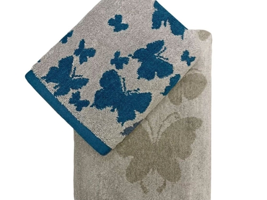Πετσέτες Ione 12 (Σετ 2τμχ) Beige Kentia Προσώπου 50x90cm 100% Βαμβάκι