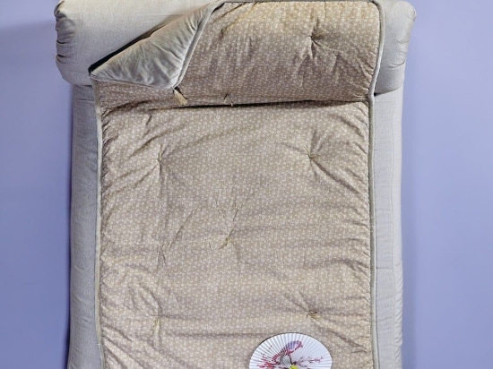 Futon Olia 26 Beige Kentia Τριθέσιο 75x160cm Βαμβάκι-Πολυέστερ