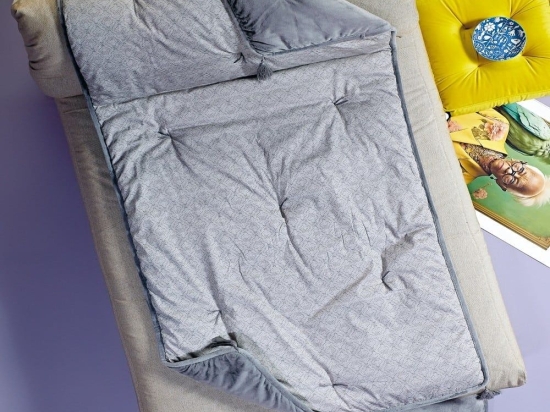 Futon Yorick 22 Grey Kentia Διθέσιο 75x160cm Βαμβάκι-Πολυέστερ