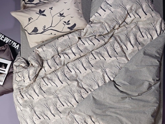 Σεντόνια Benton 24 (Σετ 4τμχ) Beige-Anthracite Kentia Μονό 160x270cm 100% Βαμβάκι