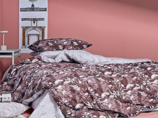 Σεντόνια Hope 04 (Σετ 3τμχ) Eggplant-Light Pink Kentia Ημίδιπλο 190x270cm 100% Βαμβάκι