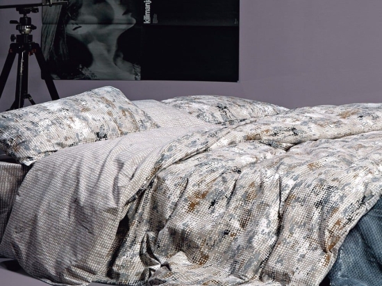 Σεντόνια Lucas 22 (Σετ 3τμχ) Grey-Ecru-Blue Kentia Μονό 160x270cm 100% Βαμβάκι
