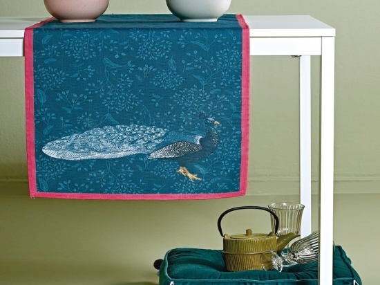 Runner Giardino (Σετ 2τμχ) Blue Raf Kentia 50x160 100% Βαμβάκι