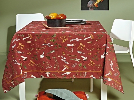 Τραπεζομάντηλο Mushroom Terracotta Kentia 160X160 100% Βαμβάκι
