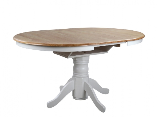 ΤΡΑΠΕΖΙ ΞΥΛΙΝΟ ΣΕ WHITE WASH ΧΡΩΜΑ Φ106(+40)x78Υ εκ.COUNTRY STYLE HM0161