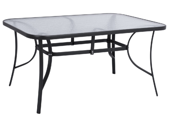 ΤΡΑΠΕΖΙ BRUNO 150X90Χ72Υεκ. ΓΚΡΙ ΜΕΤΑΛΛΙΚΟ ΜΕ ΓΥΑΛΙΝΗ ΕΠΙΦΑΝΕΙΑ HM5145.01