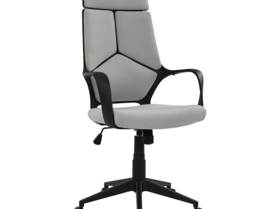 ΚΑΡΕΚΛΑ ΓΡΑΦΕΙΟΥ ANIVIA HM1073.21 ΓΚΡΙ & ΣΚΕΛΕΤΟ ΜΑΥΡΟ 64x61x127 cm