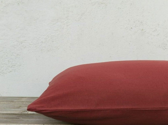 Μαξιλαροθήκες Naem Stripped Σετ 2τμχ Dark Terracotta Nima 52X72 100% Βαμβάκι