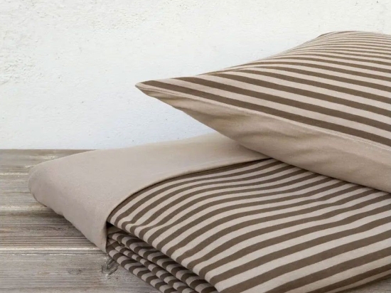 Παπλωματοθήκη Suave Σετ 2τμχ Brown Nima Μονό 160x240cm 100% Βαμβάκι