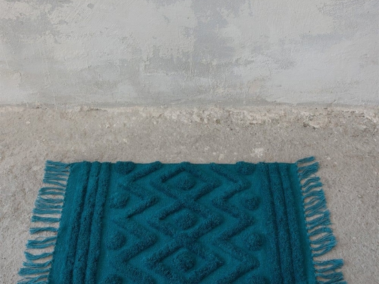 Πατάκι Μπάνιου Enzo Blue Nima 50 X 80 50x80cm 100% Βαμβάκι