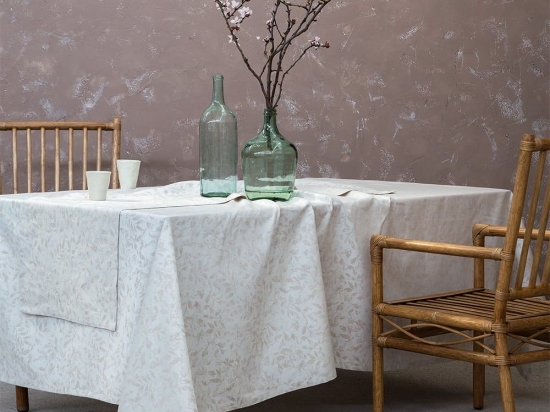 Τραπεζομάντηλο Intrigue Beige Nima 165X265 165x265cm Βαμβάκι-Πολυέστερ