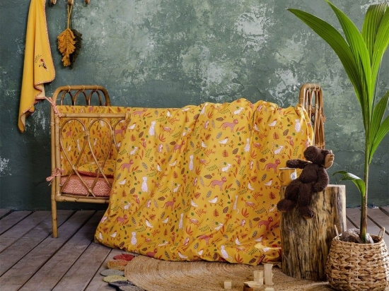 Κουβερλί Βρεφικό Leobaby Orange Nima 100x140cm 100% Βαμβάκι
