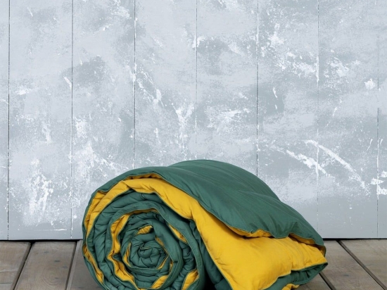 Πάπλωμα Abalone Green - Mustard Beige Nima Μονό 160x240cm Microfiber