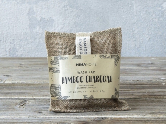 Σαπούνι-Σφουγγάρι Απολέπισης Wash Pad 140g Bamboo Charcoal Nima