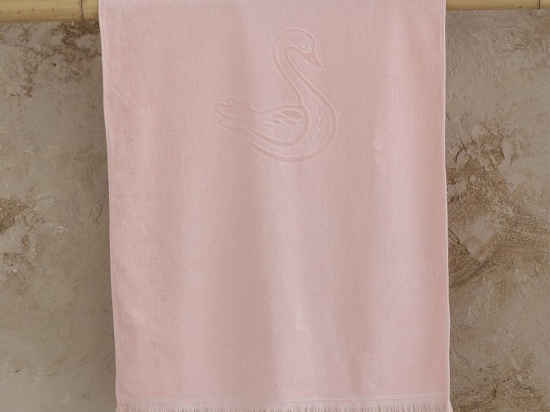 Πετσέτα Θαλάσσης Παιδική Swan Jacquard Pink Nima Θαλάσσης 70x140cm 100% Βαμβάκι