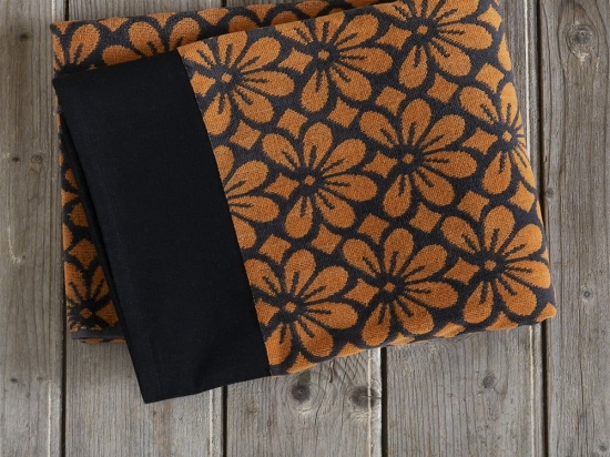 Πετσέτα Θαλάσσης Sundi Jacquard Black-Orange Nima Θαλάσσης 90x160cm 100% Βαμβάκι