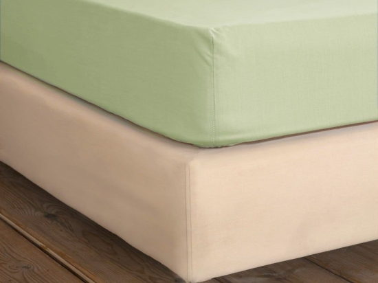 Σεντόνι Unicolors Με Λάστιχο Light Khaki Nima Υπέρδιπλο 160x234cm 100% Βαμβάκι