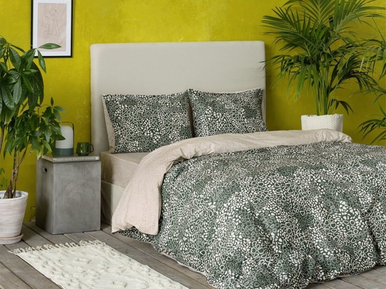 Σεντόνια Mamba Με Λάστιχο (Σετ 3τμχ) Jungle Green Nima Μονό 100x232cm 100% Βαμβάκι
