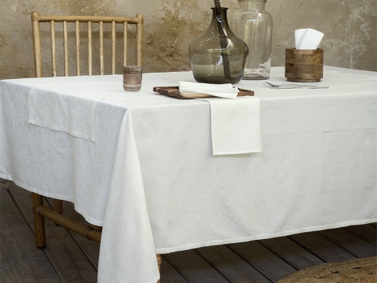 Τραπεζομάντηλο Salma Off White Nima 165X265 160x260cm Viscose-Πολυέστερ