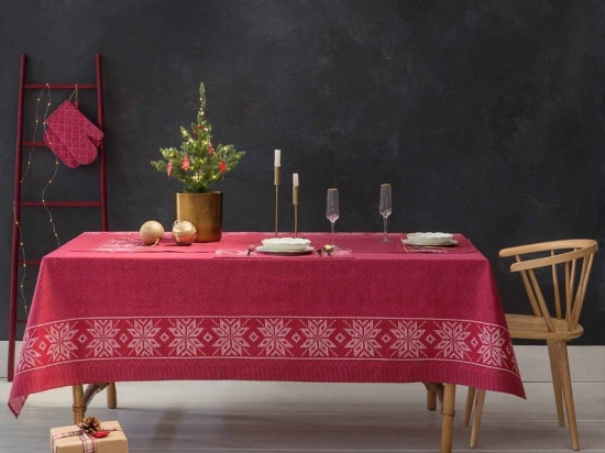 Καρέ Χριστουγεννιάτικο Christmas Time Red Nima 85X85