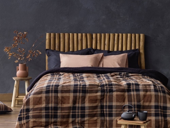 Κουβερτοπάπλωμα Madum Brown Nima Μονό 160x220cm Πολυέστερ