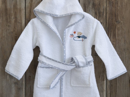 Μπουρνούζι Παιδικό Nighty Night White-Blue Nima