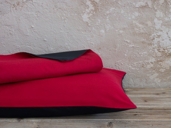Παπλωματοθήκη Abalone (Σετ 2τμχ) Ruby Red - Black Nima Μονό 160x240cm Microfiber