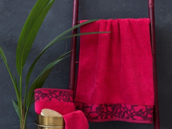 Πετσέτα Gem Ruby Red Nima Σώματος 70x140cm 100% Βαμβάκι