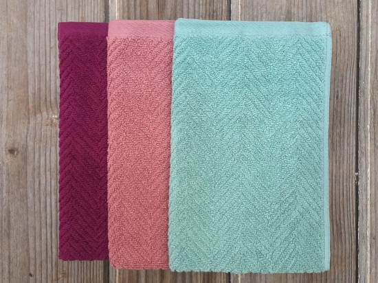 Πετσέτες Bold A (Σετ 3τμχ) Pistachio - Pink - Dark Magenta Nima Σετ Πετσέτες 30x50cm 100% Βαμβάκι